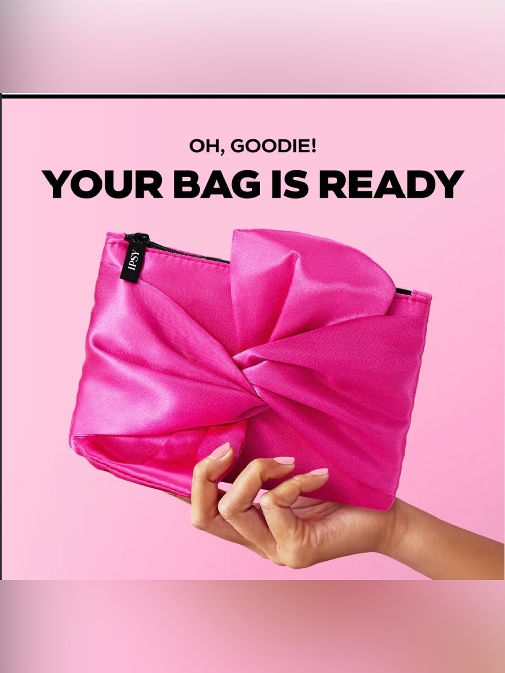 Hot Pink Satin Knot Cosmetic Bag w/free products